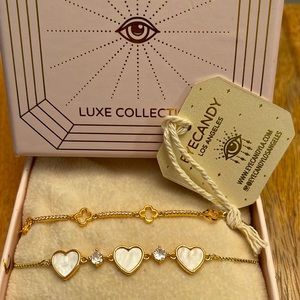 NWT Eye Candy Heart Bracelet Set